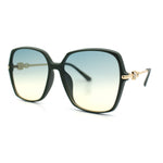 Womens Oversized Butterfly Rectangle Fashion Rhinestone Arm Sunglasses