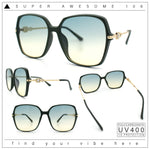Womens Oversized Butterfly Rectangle Fashion Rhinestone Arm Sunglasses