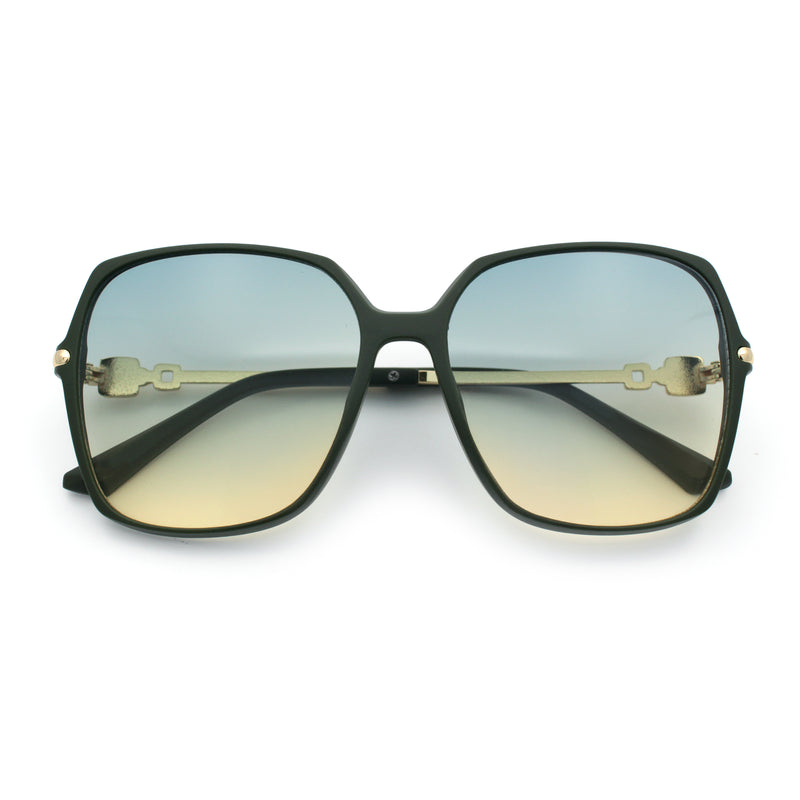 Womens Oversized Butterfly Rectangle Fashion Rhinestone Arm Sunglasses