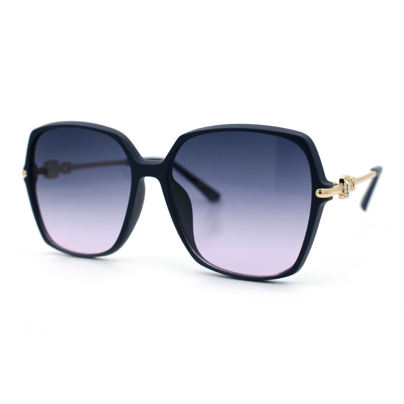 Womens Oversized Butterfly Rectangle Fashion Rhinestone Arm Sunglasses