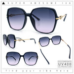 Womens Oversized Butterfly Rectangle Fashion Rhinestone Arm Sunglasses