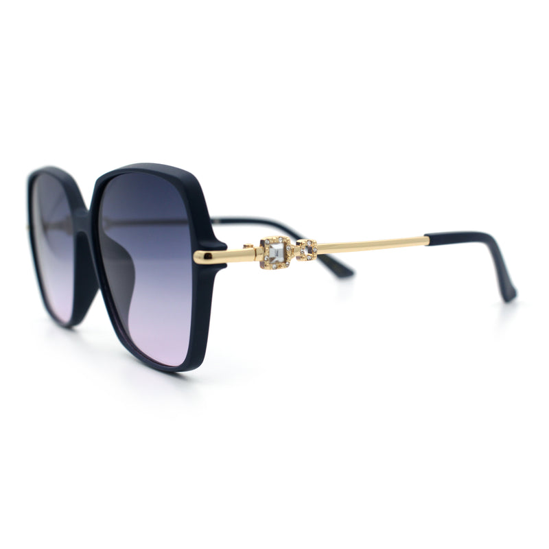 Womens Oversized Butterfly Rectangle Fashion Rhinestone Arm Sunglasses
