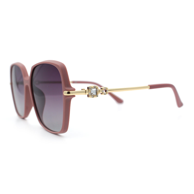 Womens Oversized Butterfly Rectangle Fashion Rhinestone Arm Sunglasses