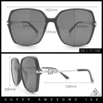 Womens Oversized Butterfly Rectangle Fashion Rhinestone Arm Sunglasses