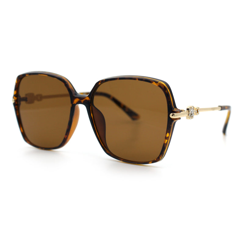 Womens Oversized Butterfly Rectangle Fashion Rhinestone Arm Sunglasses
