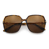 Womens Oversized Butterfly Rectangle Fashion Rhinestone Arm Sunglasses