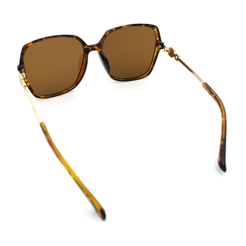 Womens Oversized Butterfly Rectangle Fashion Rhinestone Arm Sunglasses