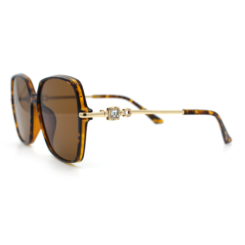 Womens Oversized Butterfly Rectangle Fashion Rhinestone Arm Sunglasses