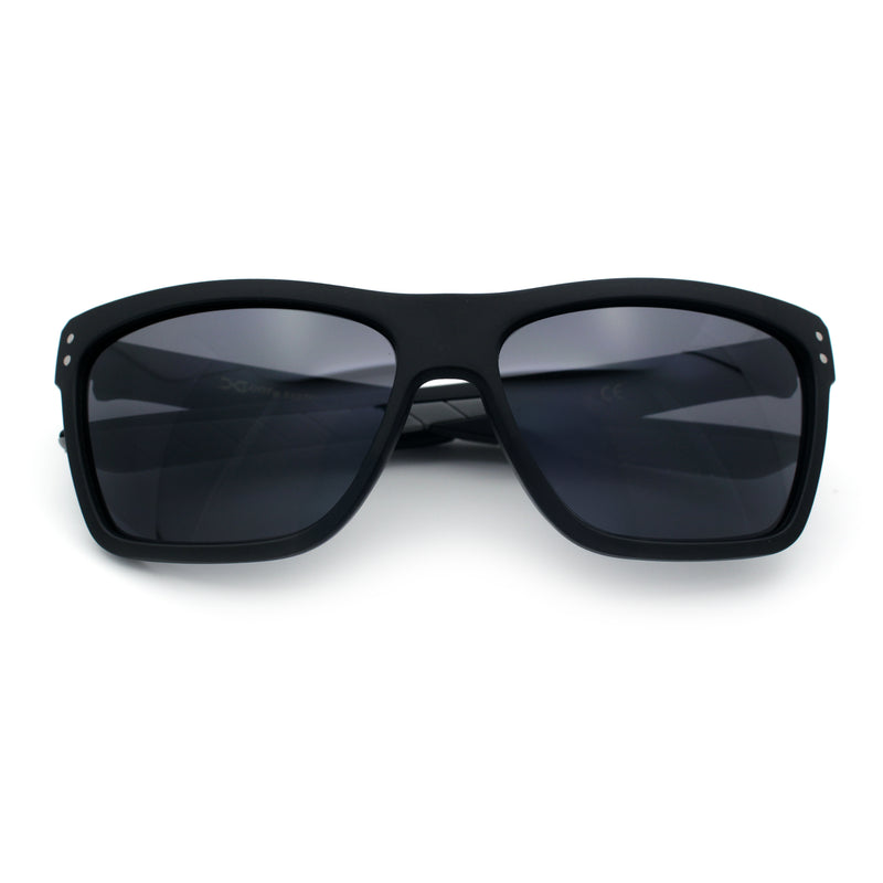 Xloop Mens Rectangle Sport Classic Wrap Horned Plastic Sunglasses