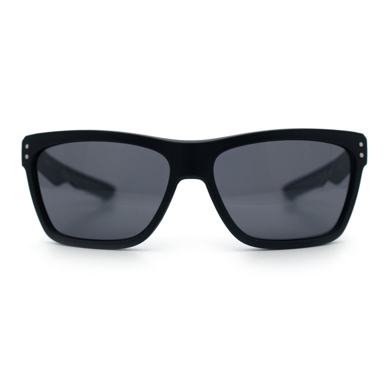 Xloop Mens Rectangle Sport Classic Wrap Horned Plastic Sunglasses