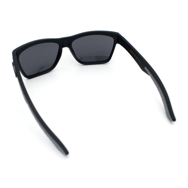 Xloop Mens Rectangle Sport Classic Wrap Horned Plastic Sunglasses