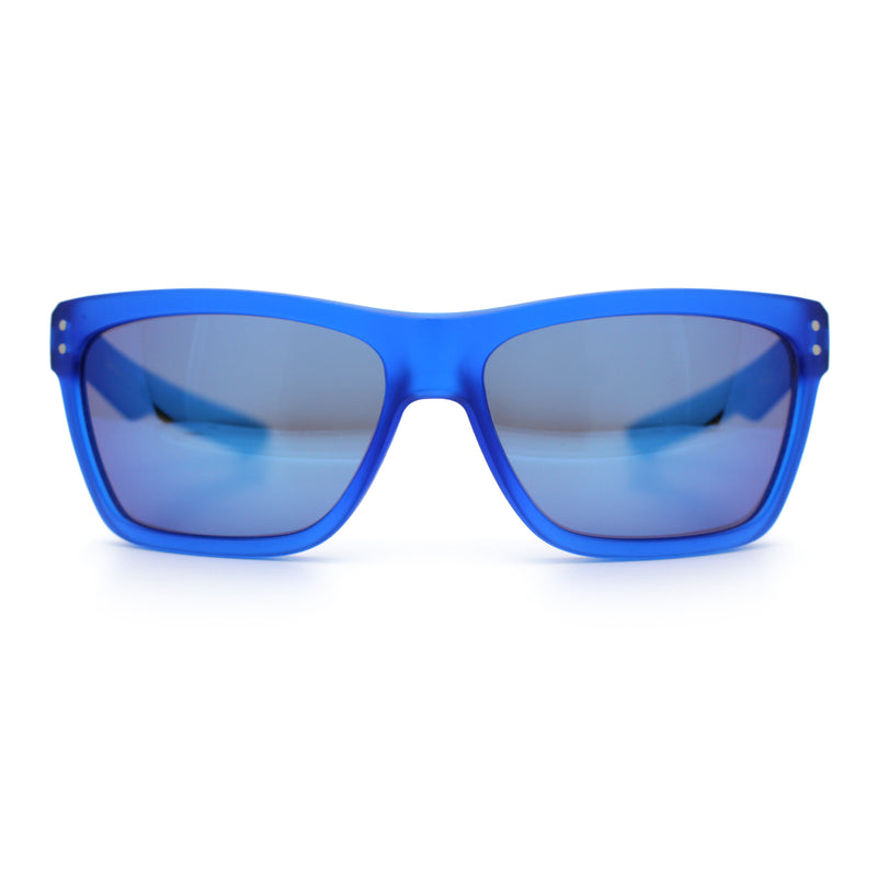 Xloop Mens Rectangle Sport Classic Wrap Horned Plastic Sunglasses