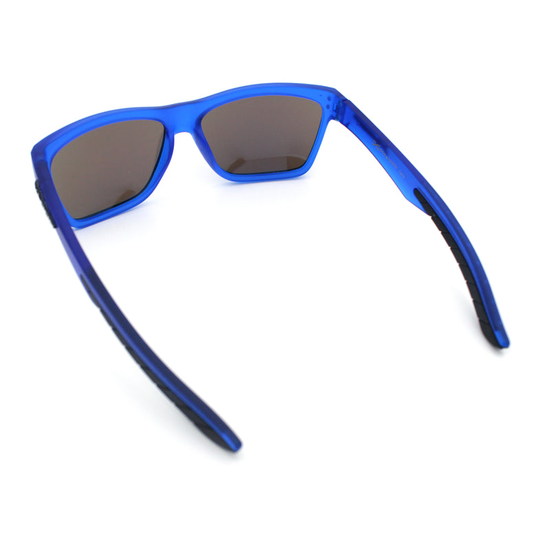 Xloop Mens Rectangle Sport Classic Wrap Horned Plastic Sunglasses
