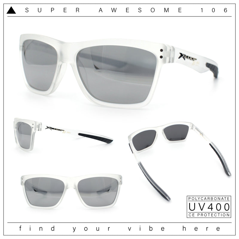 Xloop Mens Rectangle Sport Classic Wrap Horned Plastic Sunglasses