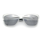 Xloop Mens Rectangle Sport Classic Wrap Horned Plastic Sunglasses