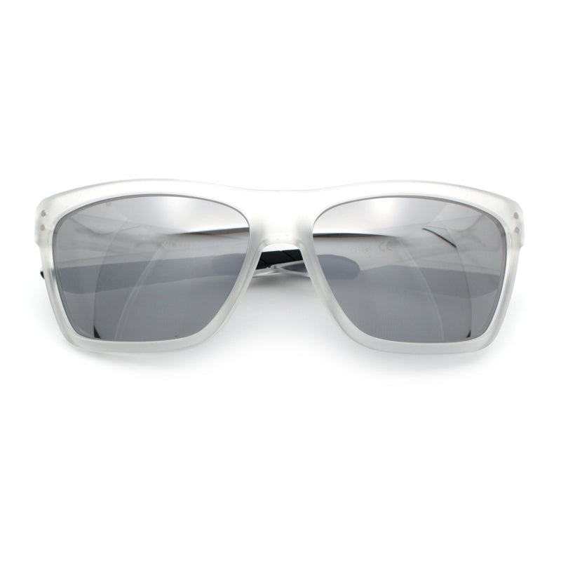 Xloop Mens Rectangle Sport Classic Wrap Horned Plastic Sunglasses