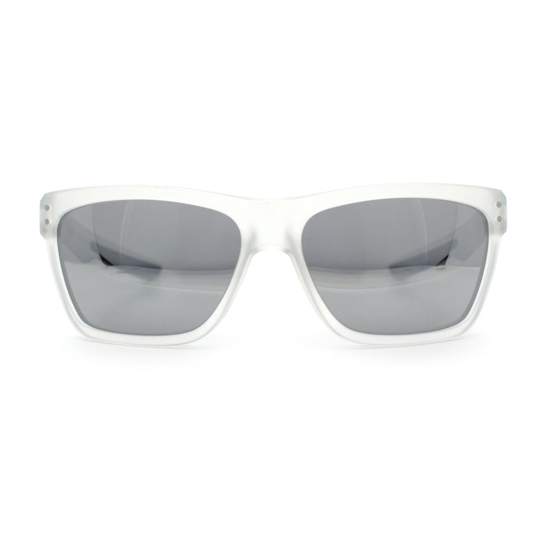 Xloop Mens Rectangle Sport Classic Wrap Horned Plastic Sunglasses