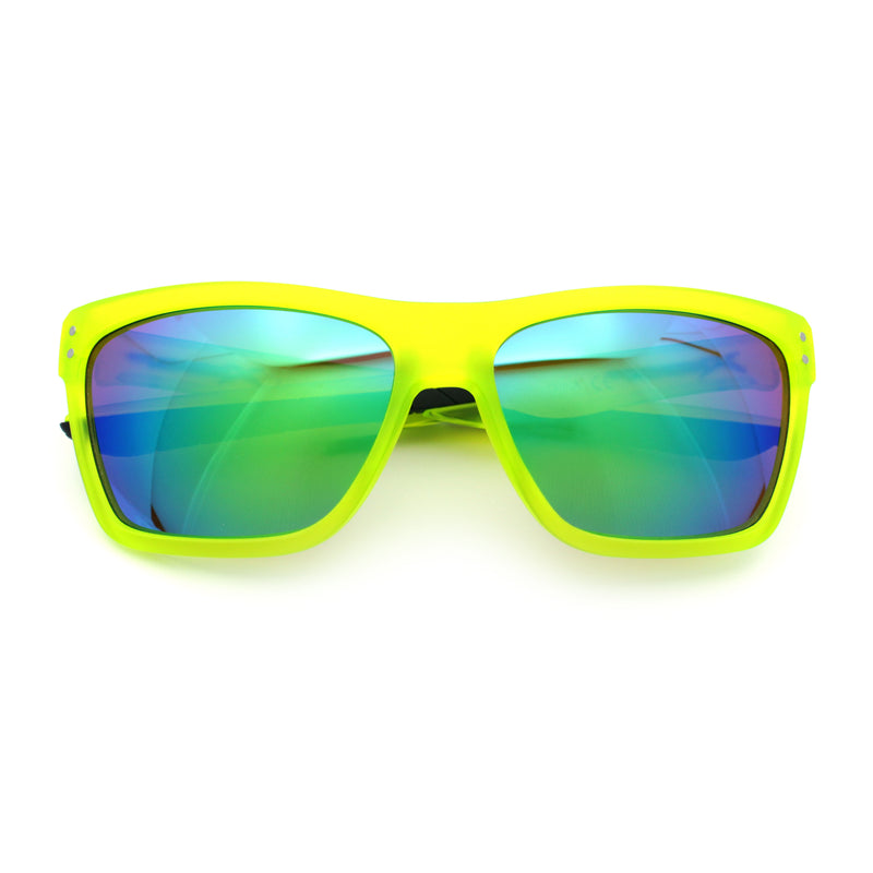 Xloop Mens Rectangle Sport Classic Wrap Horned Plastic Sunglasses