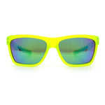 Xloop Mens Rectangle Sport Classic Wrap Horned Plastic Sunglasses