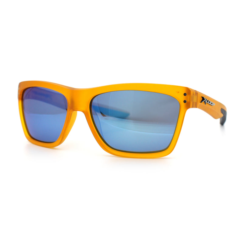 Xloop Mens Rectangle Sport Classic Wrap Horned Plastic Sunglasses