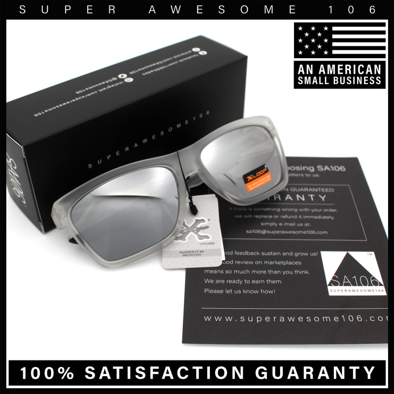 Xloop Mens Rectangle Sport Classic Wrap Horned Plastic Sunglasses