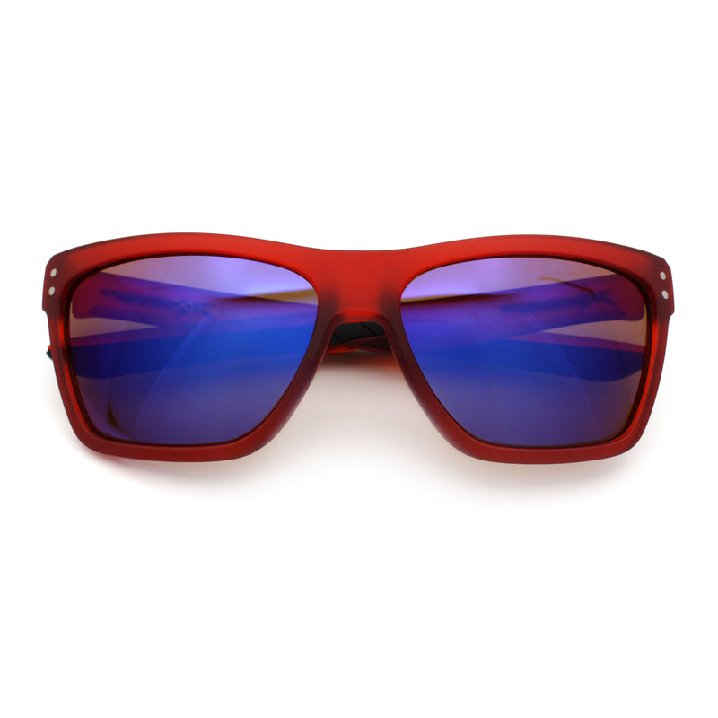 Xloop Mens Rectangle Sport Classic Wrap Horned Plastic Sunglasses