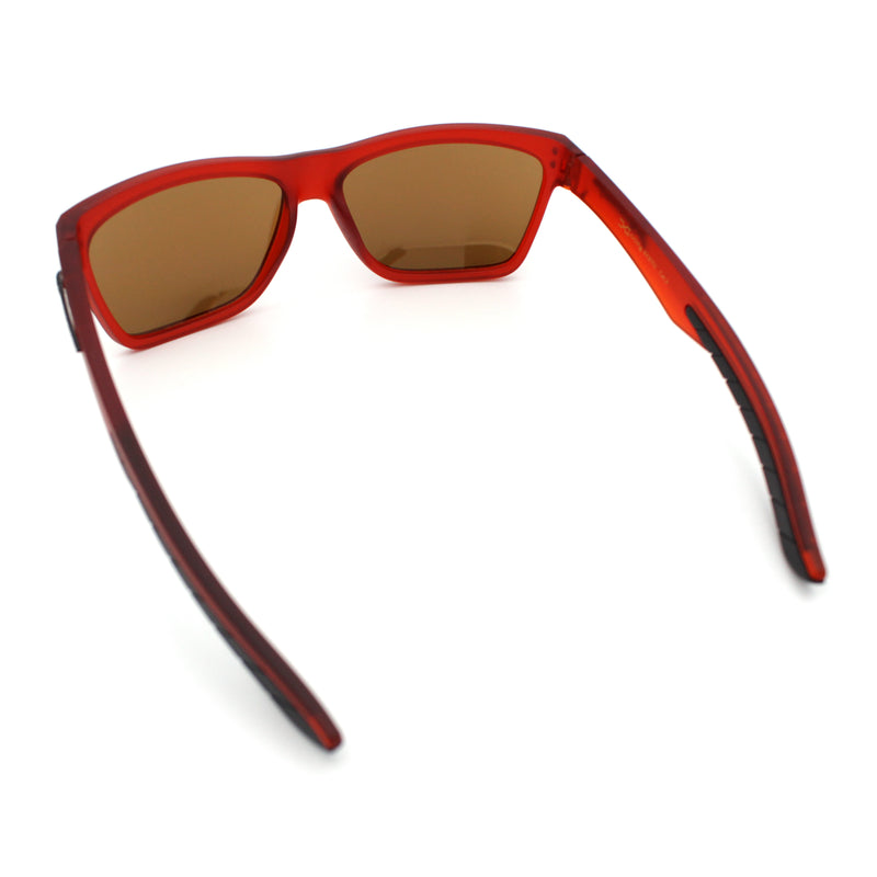 Xloop Mens Rectangle Sport Classic Wrap Horned Plastic Sunglasses