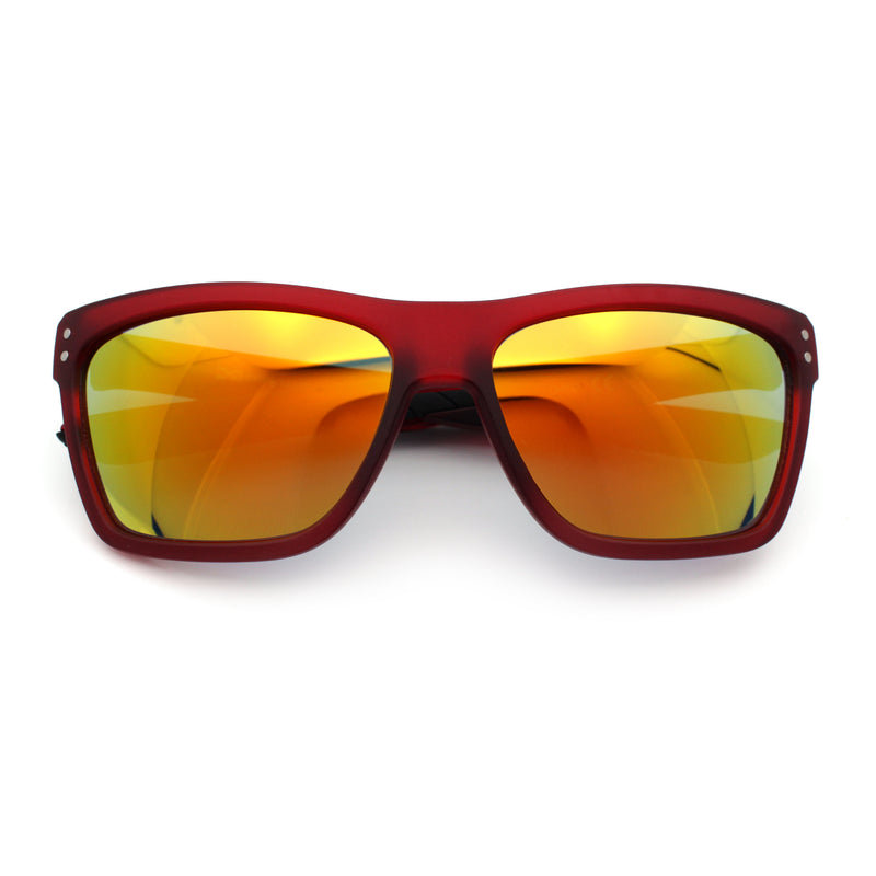 Xloop Mens Rectangle Sport Classic Wrap Horned Plastic Sunglasses