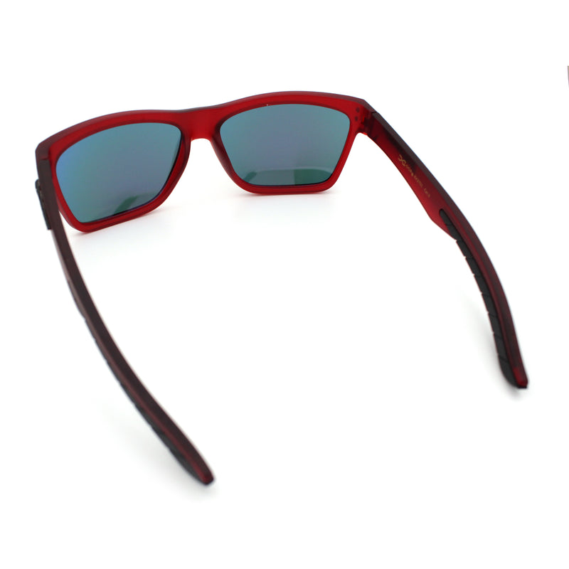Xloop Mens Rectangle Sport Classic Wrap Horned Plastic Sunglasses