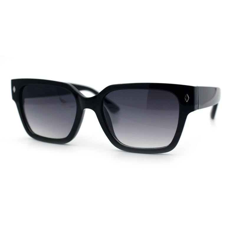 Mens Gentlemanly Urban Hipster Horn Rim Rectangle Plastic Sunglasses