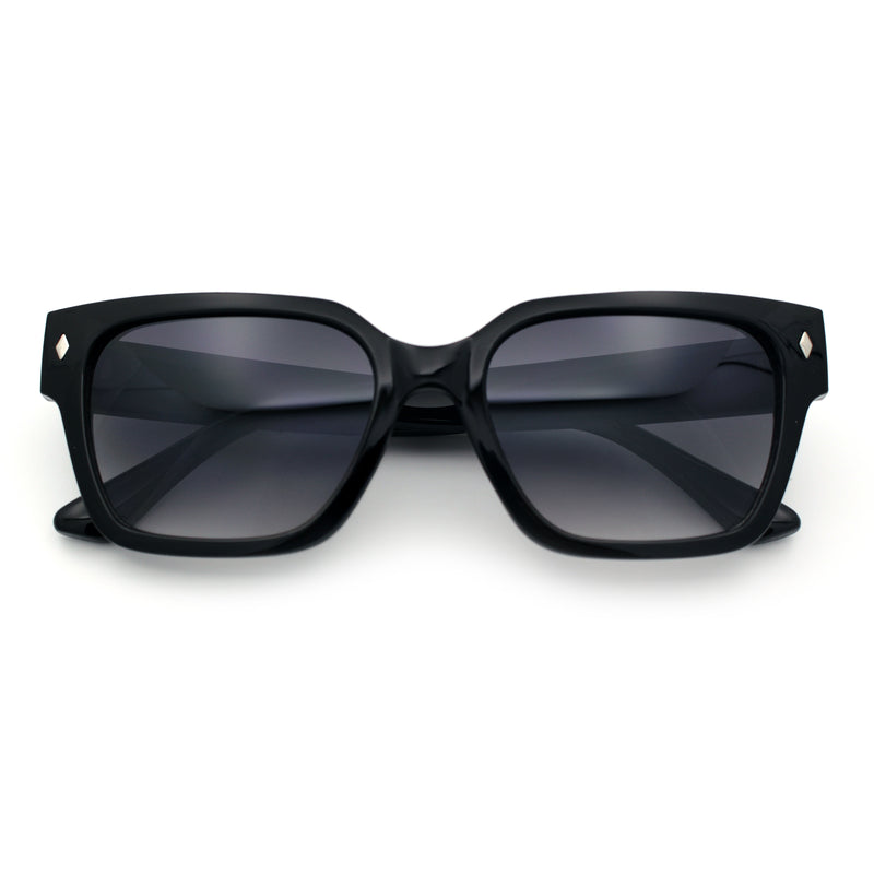 Mens Gentlemanly Urban Hipster Horn Rim Rectangle Plastic Sunglasses