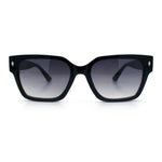 Mens Gentlemanly Urban Hipster Horn Rim Rectangle Plastic Sunglasses
