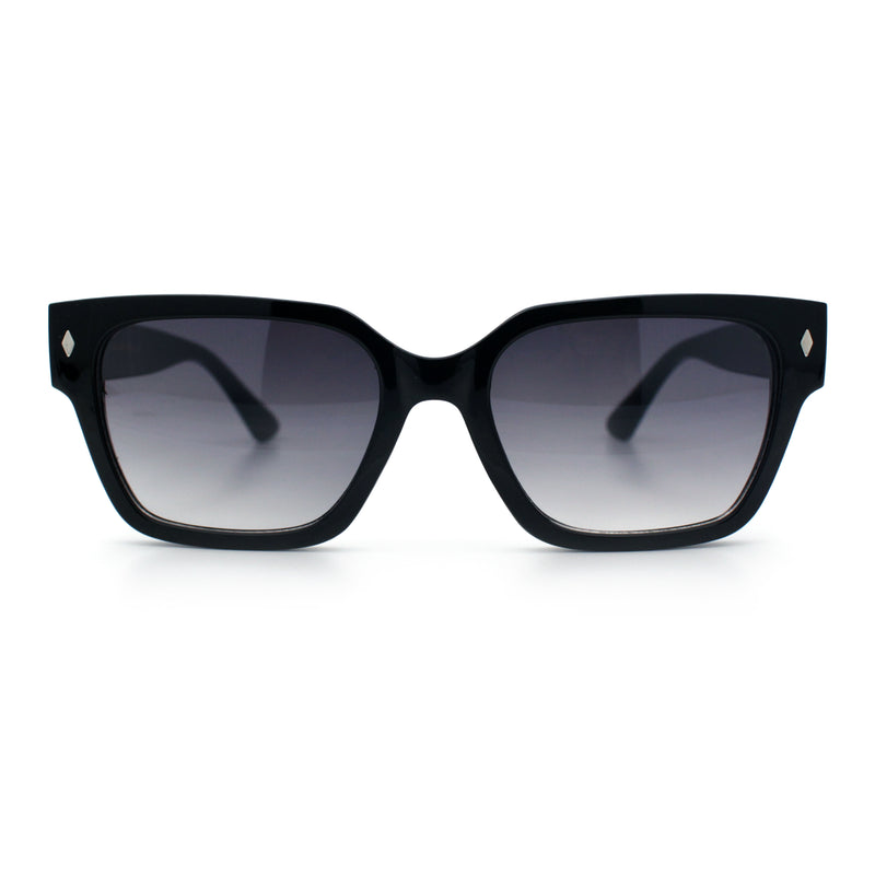 Mens Gentlemanly Urban Hipster Horn Rim Rectangle Plastic Sunglasses