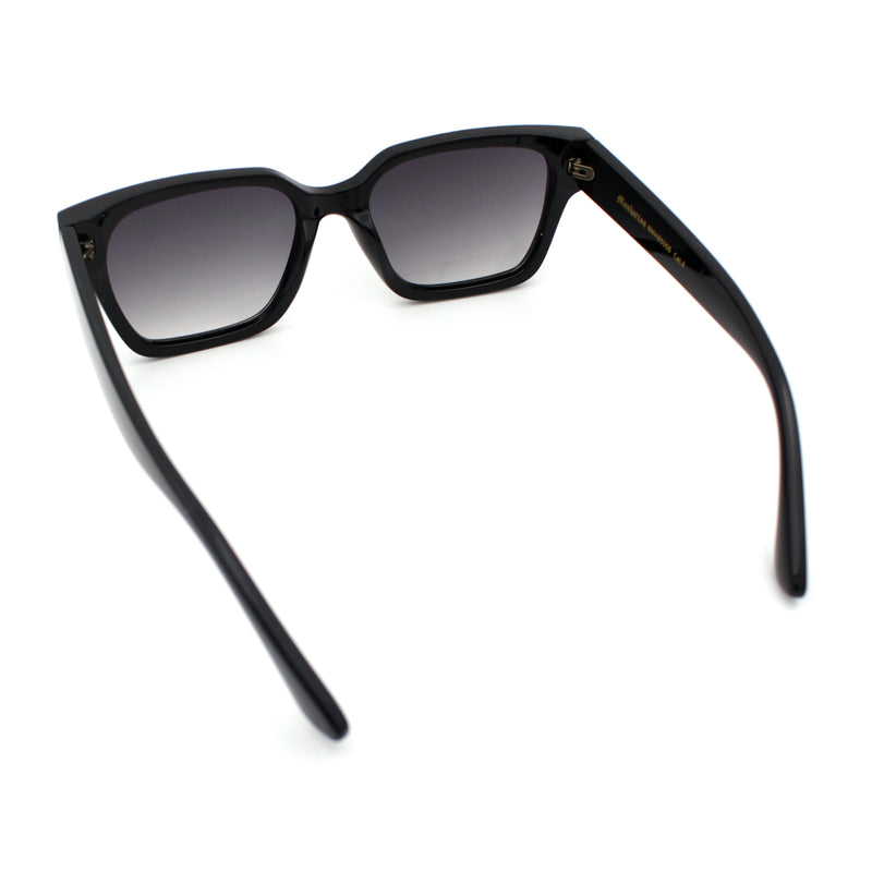 Mens Gentlemanly Urban Hipster Horn Rim Rectangle Plastic Sunglasses