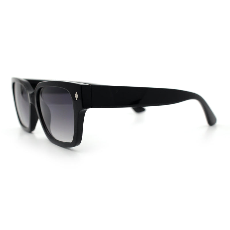 Mens Gentlemanly Urban Hipster Horn Rim Rectangle Plastic Sunglasses