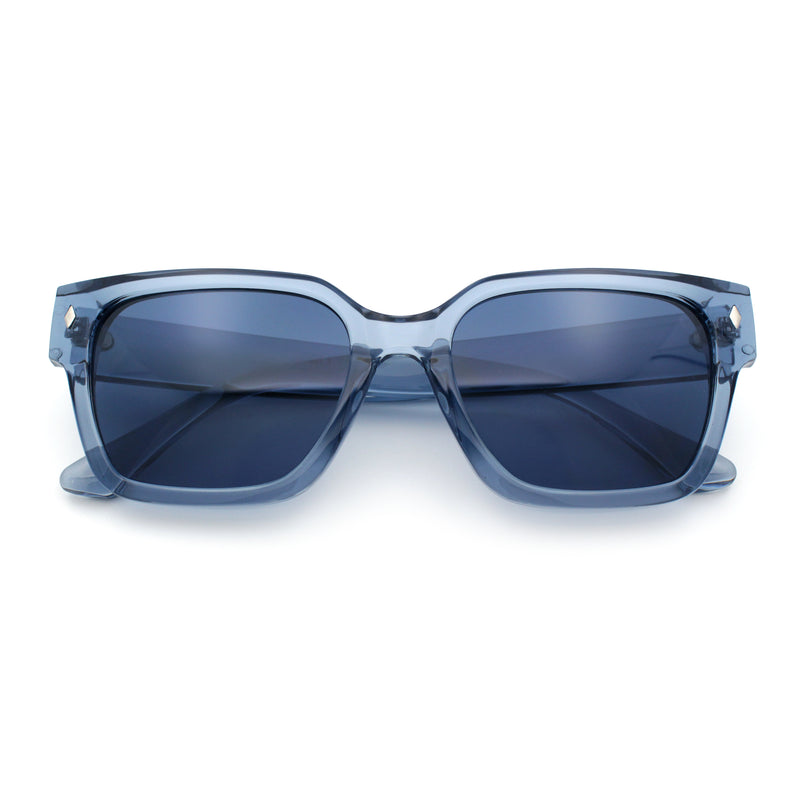 Mens Gentlemanly Urban Hipster Horn Rim Rectangle Plastic Sunglasses