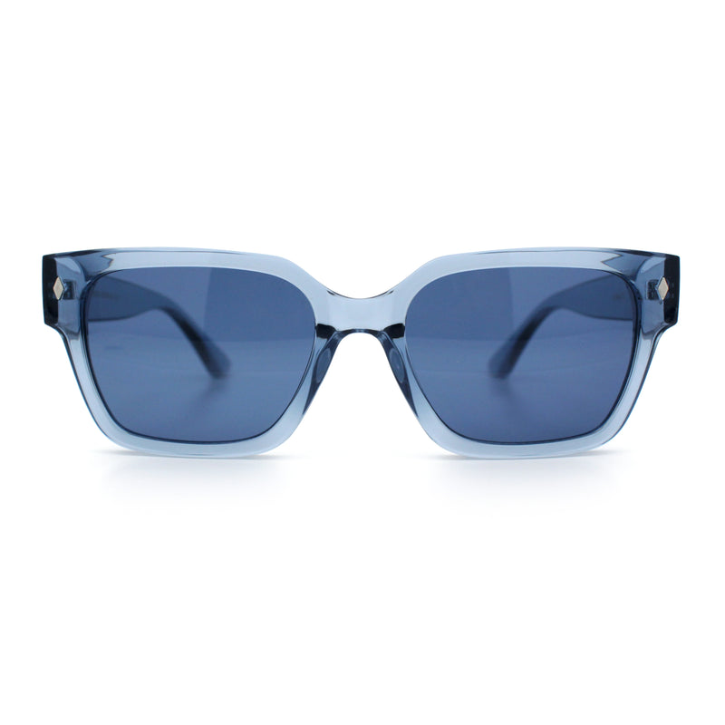 Mens Gentlemanly Urban Hipster Horn Rim Rectangle Plastic Sunglasses