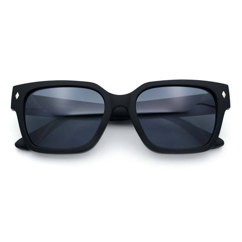 Mens Gentlemanly Urban Hipster Horn Rim Rectangle Plastic Sunglasses