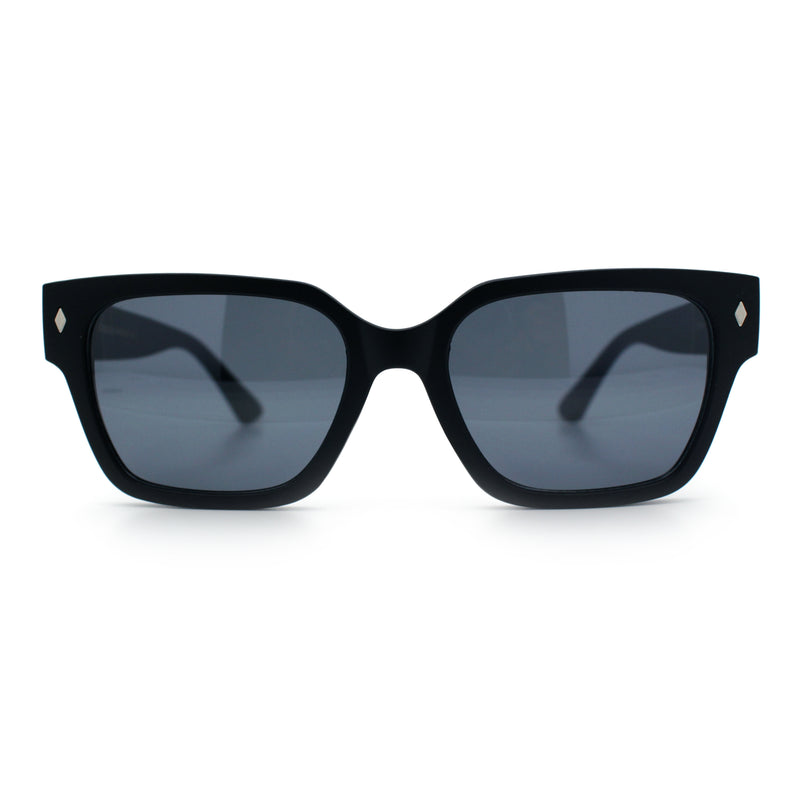 Mens Gentlemanly Urban Hipster Horn Rim Rectangle Plastic Sunglasses