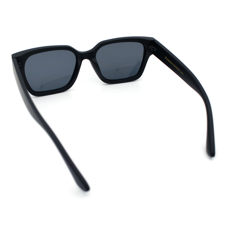 Mens Gentlemanly Urban Hipster Horn Rim Rectangle Plastic Sunglasses