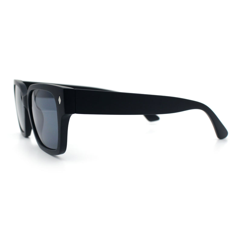 Mens Gentlemanly Urban Hipster Horn Rim Rectangle Plastic Sunglasses