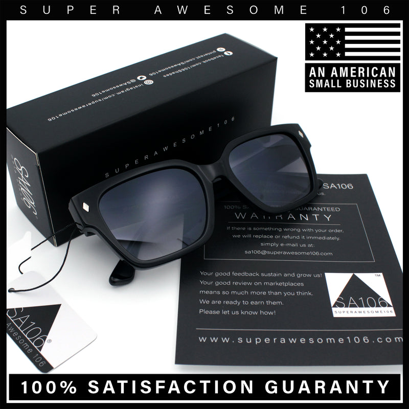 Mens Gentlemanly Urban Hipster Horn Rim Rectangle Plastic Sunglasses