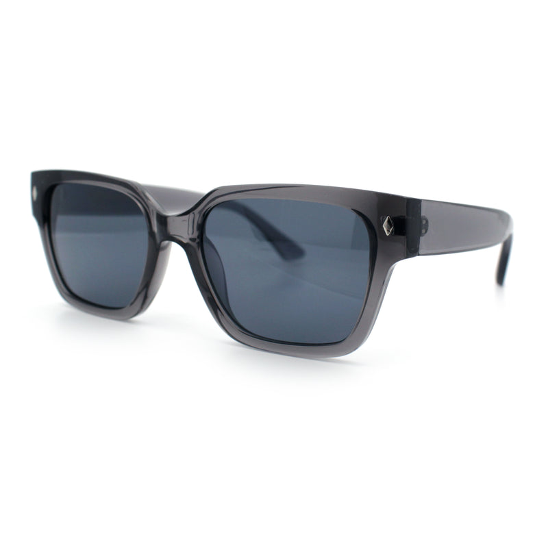 Mens Gentlemanly Urban Hipster Horn Rim Rectangle Plastic Sunglasses