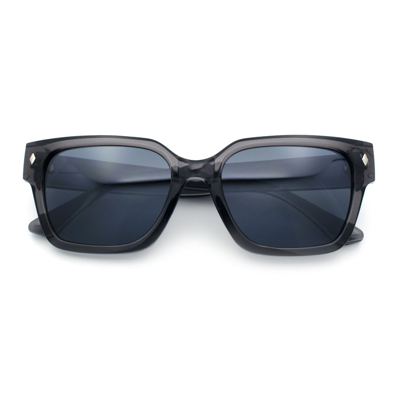 Mens Gentlemanly Urban Hipster Horn Rim Rectangle Plastic Sunglasses