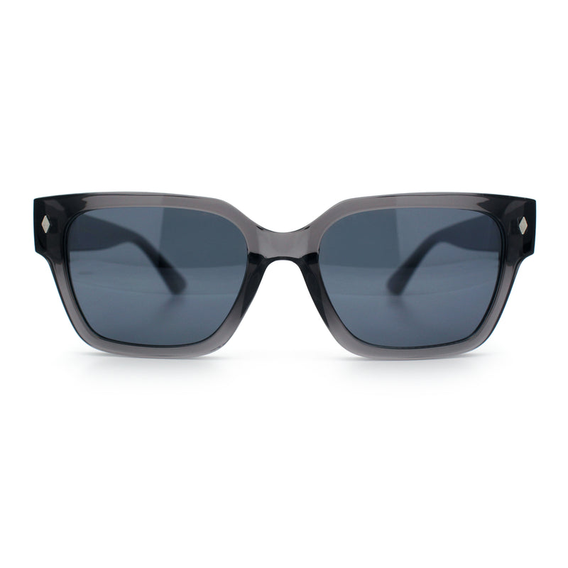 Mens Gentlemanly Urban Hipster Horn Rim Rectangle Plastic Sunglasses