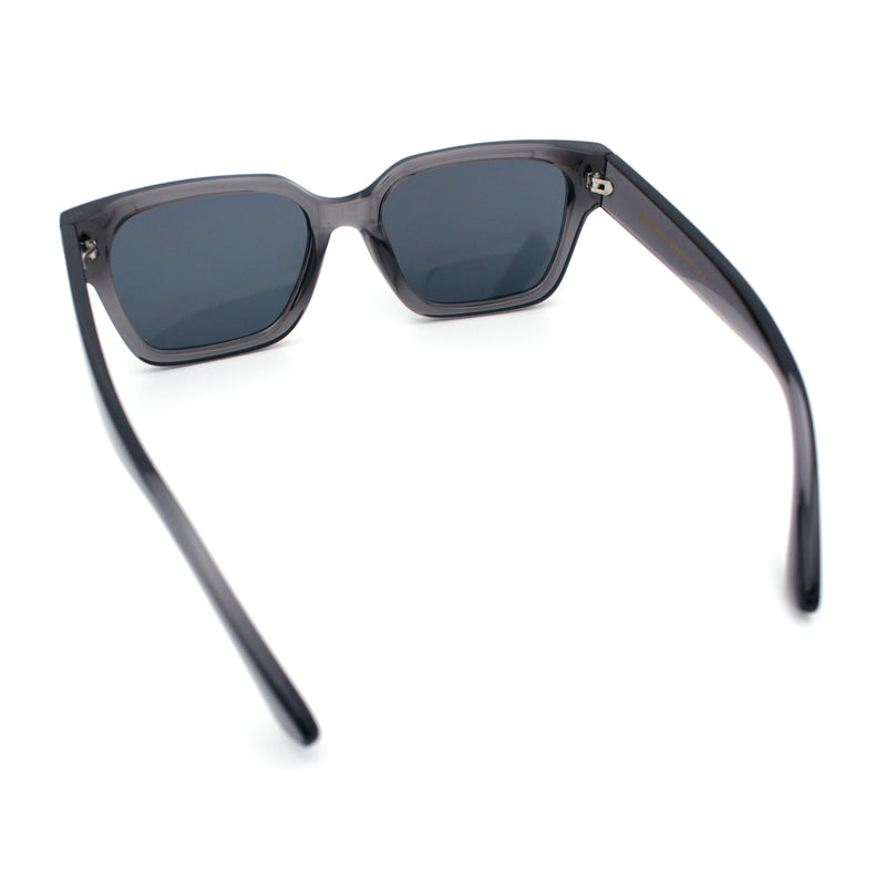 Mens Gentlemanly Urban Hipster Horn Rim Rectangle Plastic Sunglasses
