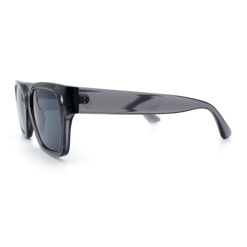 Mens Gentlemanly Urban Hipster Horn Rim Rectangle Plastic Sunglasses