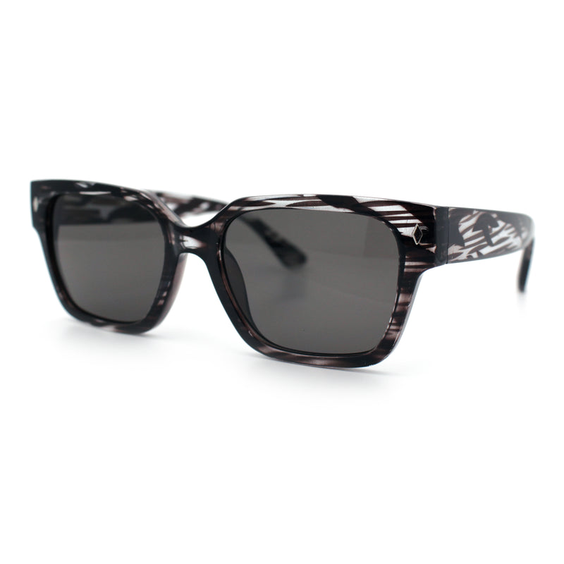 Mens Gentlemanly Urban Hipster Horn Rim Rectangle Plastic Sunglasses