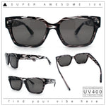 Mens Gentlemanly Urban Hipster Horn Rim Rectangle Plastic Sunglasses