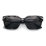 Mens Gentlemanly Urban Hipster Horn Rim Rectangle Plastic Sunglasses